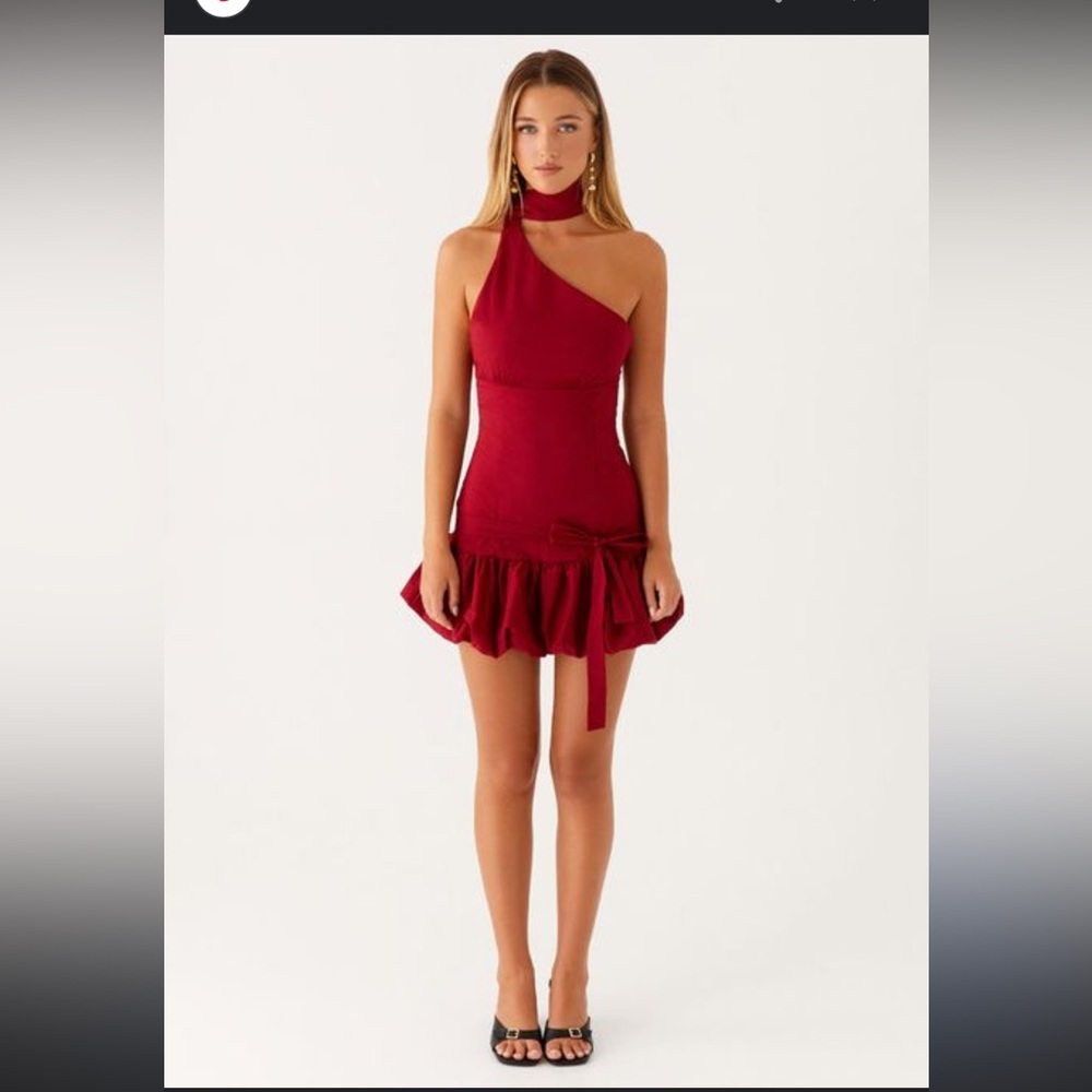 Peppermayo Bold Red One-Shoulder Dress - Picture 4 of 4